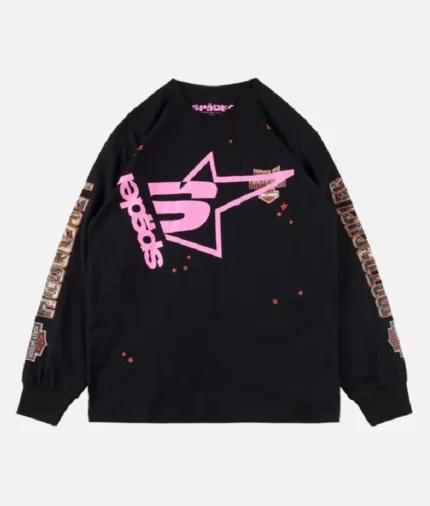 Sp5der Pink Young Thug Sweatshirt Black (1)
